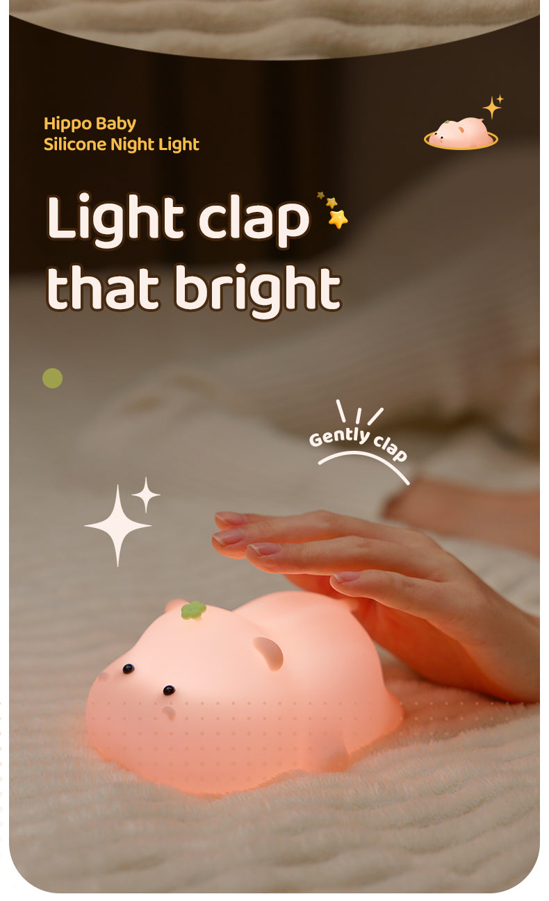 Touch Sensor Night Light - Hippopotamus Design