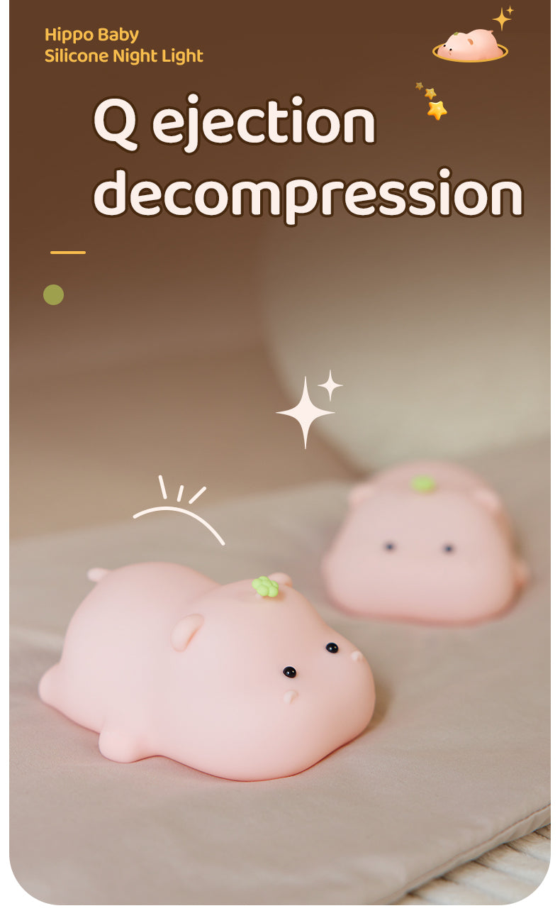 Touch Sensor Night Light - Hippopotamus Design