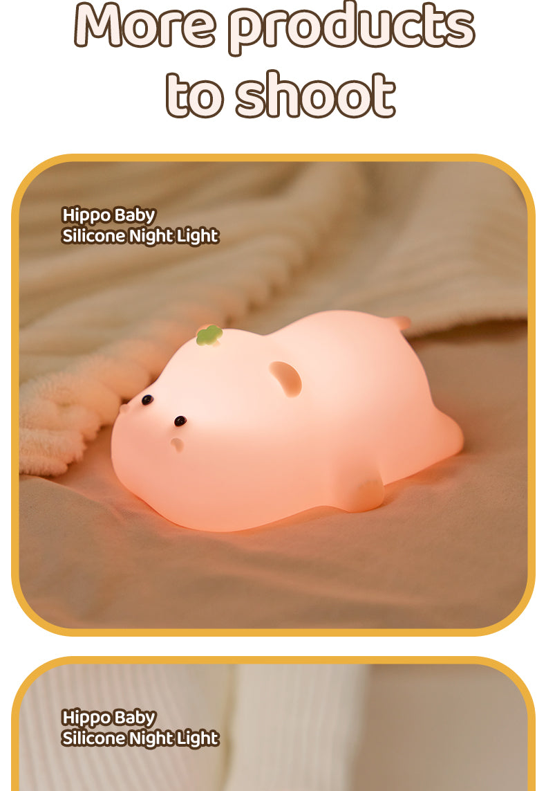 Touch Sensor Night Light - Hippopotamus Design