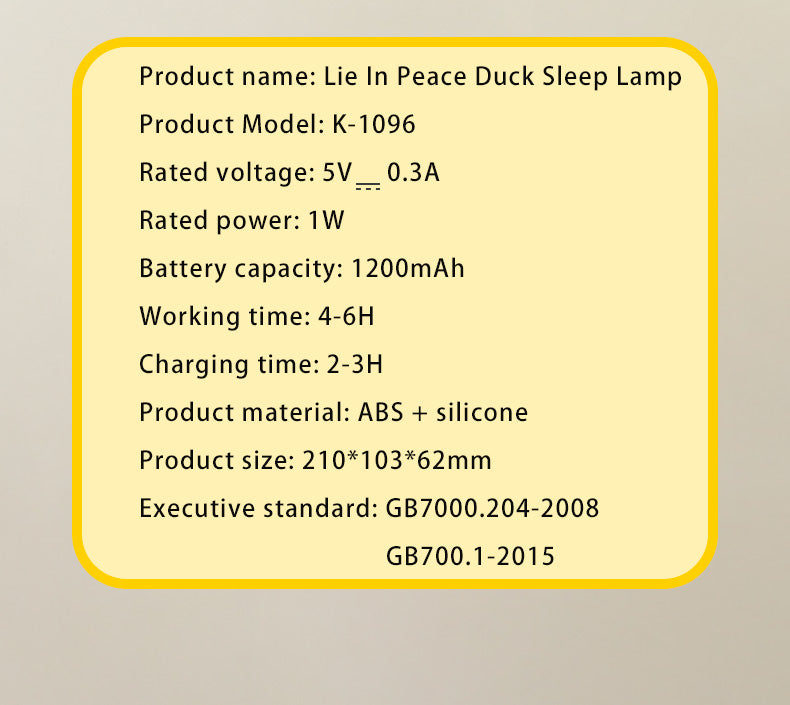 Touch Sensor Night Light - Duck Design